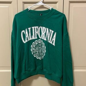 cropped green california crewneck